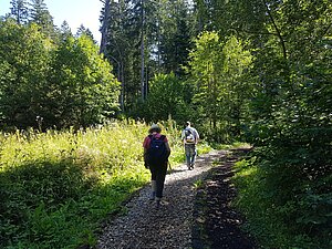Personen von hinten, Landschaft steht im Vordergrund.